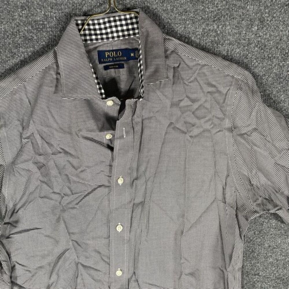 Polo‎ Ralph Lauren Non Iron Dress Shirt Mens Medium Button Houndstooth